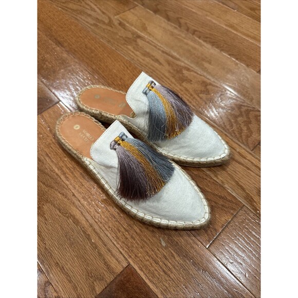 Silvia Cobos Sunrise Tassel Espadrille Mules Slip on Point Toe Size 8 NIB - Picture 1 of 9